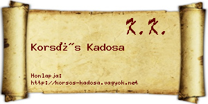 Korsós Kadosa névjegykártya