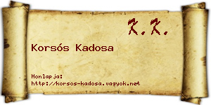 Korsós Kadosa névjegykártya